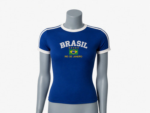 Brasil Cropped Ringer Tee