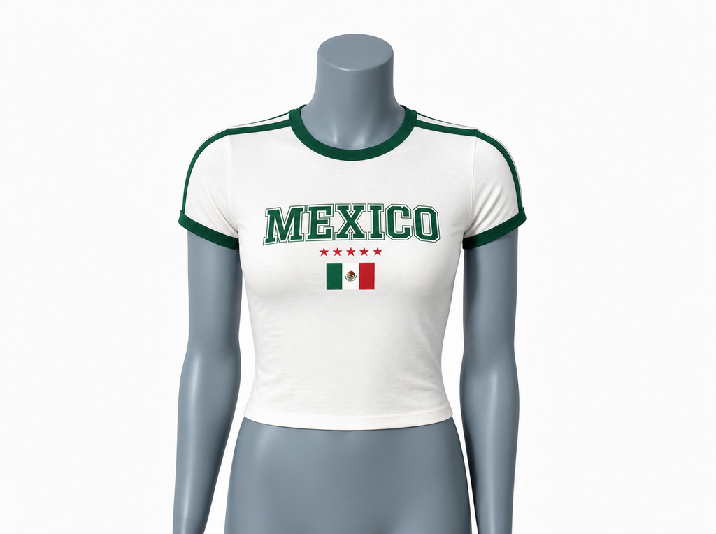 Mexico White Ringer Tee