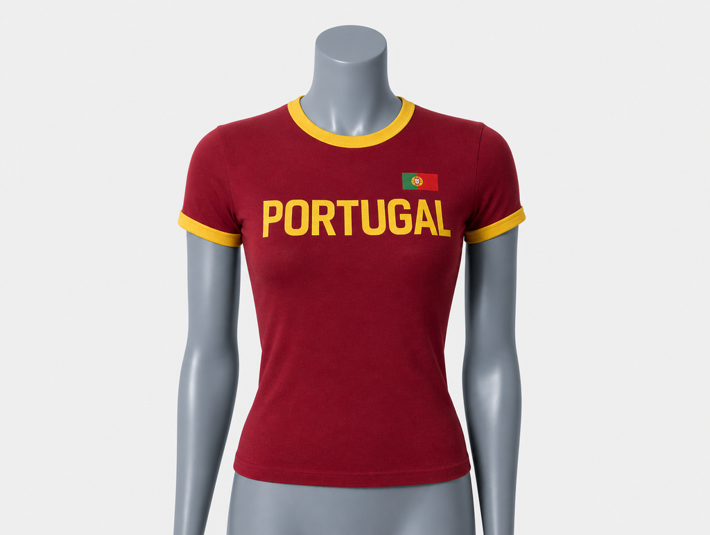 Portugal Burgundy Ringer Tee